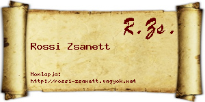 Rossi Zsanett névjegykártya